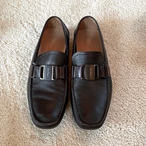 Brown Ferragamo, gently worn loafers. Size 8.5.
